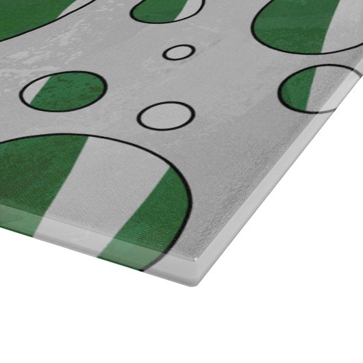 Planche À Découper Zebra Green et White Polka Dot (Coin)