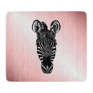 Planche À Découper Zebra Head on Pink