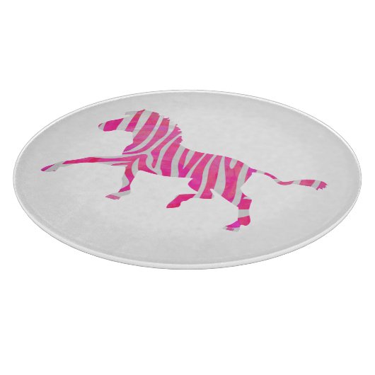 Planche À Découper Zebra Hot rose et blanc Silhouette (Coin)