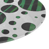 Planche À Découper Zebra noir et vert Polka point (Coin)