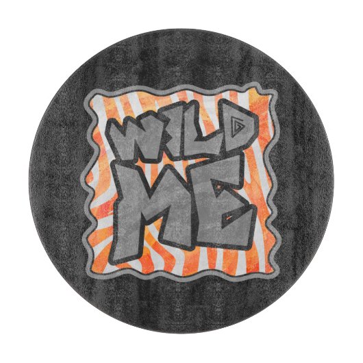 Planche À Découper Zebra Orange et White Wild Me (Devant)