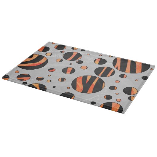 Planche À Découper Zebra Pois noirs et orange (Coin)