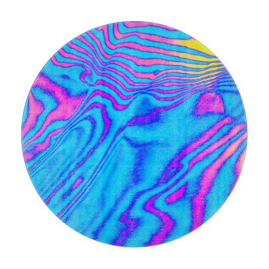 Planche À Découper Zèbre à rayures psychédéliques : Néon Fluorescent (Devant)