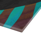 Planche À Découper Zèbre Brown et Turquoise avec Monogramme (Coin)