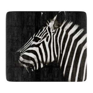 Planche À Découper Zèbre noir et blanc rayures Animal