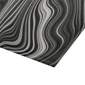 Planche À Découper Zèbre noir et blanc Wavy Abstraction (Coin)