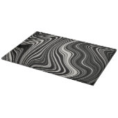 Planche À Découper Zèbre noir et blanc Wavy Abstraction (Coin)