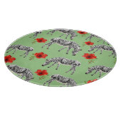 Planche À Découper Zèbres parmi les fleurs d'Hibiscus (Coin)