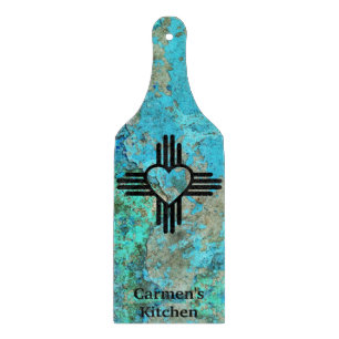 Planche À Découper Zia Heart Turquoise New Mexico