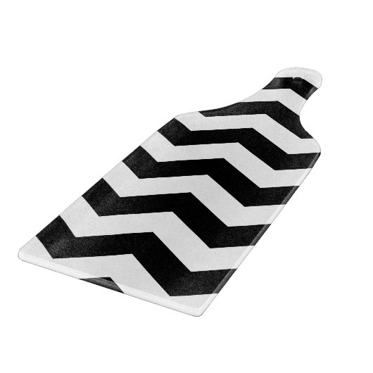 Planche À Découper Zigzag Chevron Noir Et Blanc (Coin)