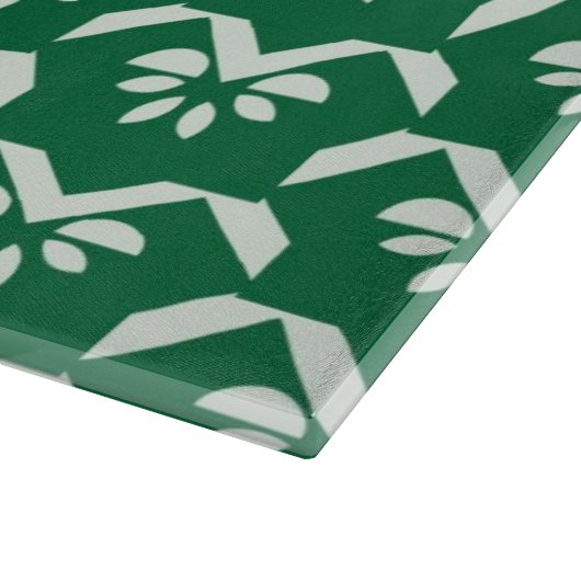 Planche À Découper Zigzag floral vert (Coin)