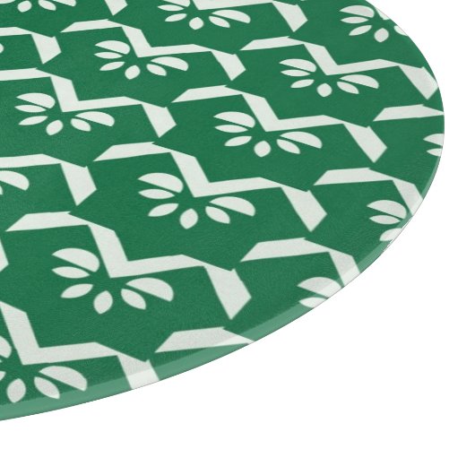 Planche À Découper Zigzag floral vert (Coin)