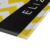 Planche À Découper Zigzag Jaune, Chevron Jaune, Votre Nom (Coin)