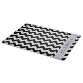 Planche À Découper Zigzag noir et blanc, Motif Chevron, Votre nom (Coin)