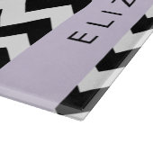 Planche À Découper Zigzag noir et blanc, Motif Chevron, Votre nom (Coin)