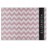 Planche À Découper Zigzag Rose, Chevron Rose, Motif Vague, Votre Nom (Devant)