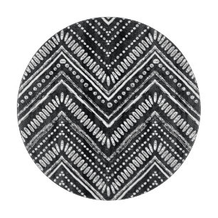 Planche À Découper Zigzag Stripes : Ethnique Dessinée À La Main