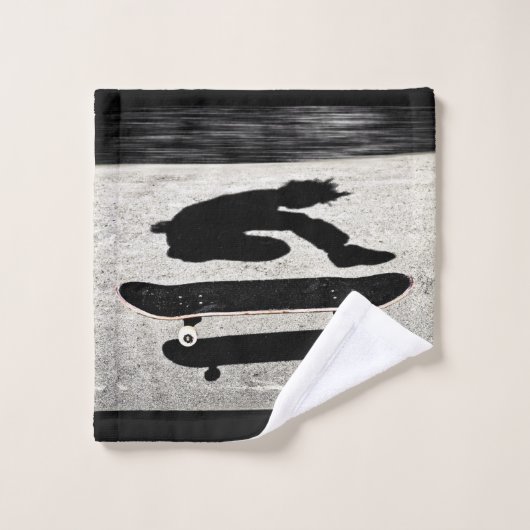 planche à roulettes (Gant de toilette)