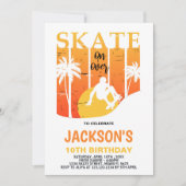 Planche à roulettes blanc Invitations d'anniversai (Devant)