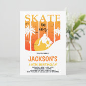 Planche à roulettes blanc Invitations d'anniversai (Debout devant)