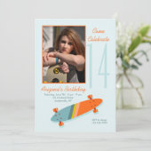 Planche à roulettes Colorée Photo Invitation (Debout devant)