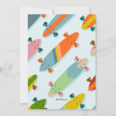 Planche à roulettes Colorée Photo Invitation (Dos)