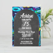 Planche à roulettes Invitation de fête d'anniversa (Debout devant)