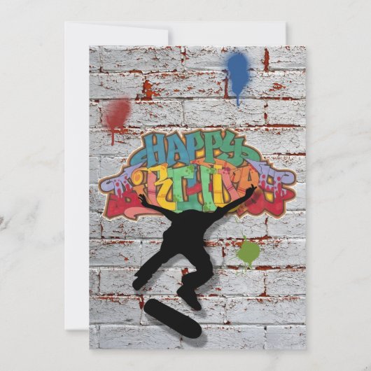 Planche à roulettes Invitations de fête d'annivers (Dos)