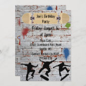 Planche à roulettes Invitations de fête d'annivers (Devant / Derrière)