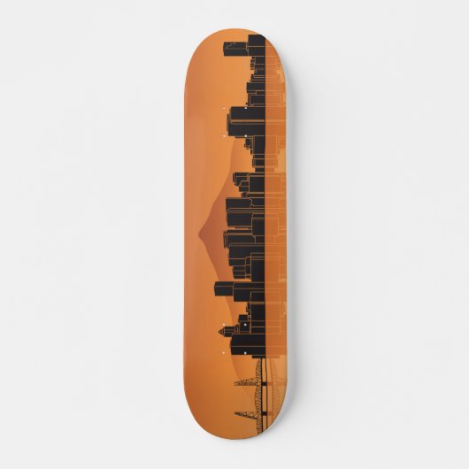 Planche à skateboard - Portland Skyline - Orange (Devant)