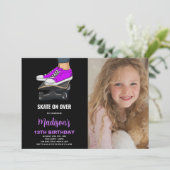 Planche à skateboards photo noir violet Invitation (Debout devant)