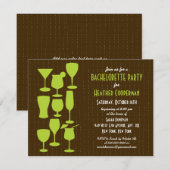 Planche Cocktails Bachelorette Fête Invitation (Devant / Derrière)