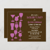 Planche Cocktails Bachelorette Fête Invitation (Devant / Derrière)