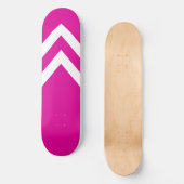 Planche de skateboard à chevrons rose et blanc (Recto)
