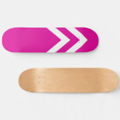 Planche de skateboard à chevrons rose et blanc (Horz)
