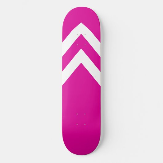 Planche de skateboard à chevrons rose et blanc (Recto)