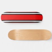 Planche de skateboard à rayures rouges noires et b (Horz)