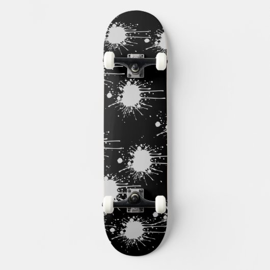 Planche de skateboard Abstraite blanche et noire (Recto)