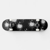 Planche de skateboard Abstraite blanche et noire (Horz)