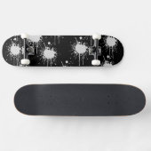 Planche de skateboard Abstraite blanche et noire (Horz)