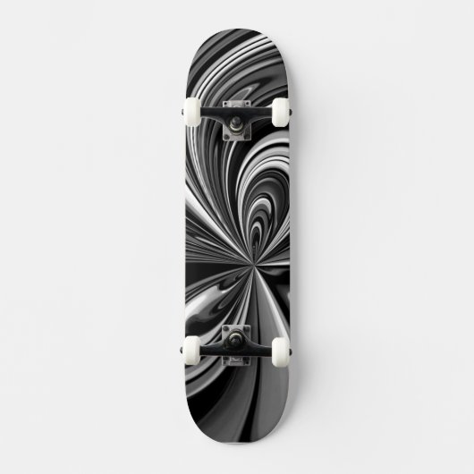Planche de skateboard Abstraite Noir et Blanc (Recto)