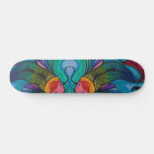 Planche De Skateboard Bleu Avec Rainbow Koi Poisso (Horz)