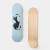 PLANCHE DE SKATEBOARD CHAT NOIR BLEU (Recto)