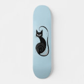 PLANCHE DE SKATEBOARD CHAT NOIR BLEU (Devant)