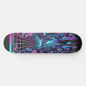 Planche de skateboard Cyberpunk Cityscape – Néon (Horz)