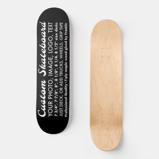 Planche de skateboard de 8,25 po sur mesure avec A (Recto)