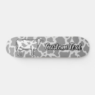 Planche de skateboard de profil de vache
