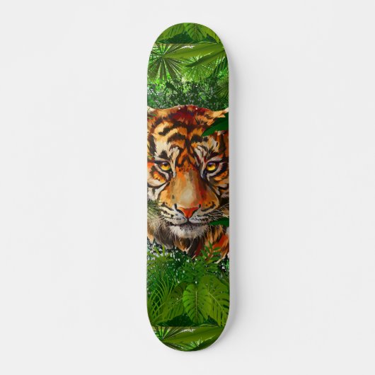Planche de skateboard de tigres | Jungle Art Skate (Devant)