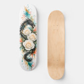Planche de skateboard Dragon & Roses Blanches (Recto)