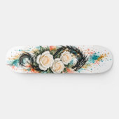 Planche de skateboard Dragon & Roses Blanches (Horz)